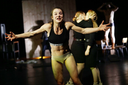 Theaterprobe 'Die stillen Trabanten' in Berlin