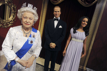 Wax Figuren der britischen Royals bei Madame Tussauds, New York