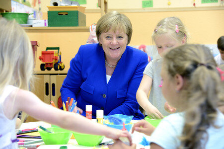 Angela Merkel besucht Caritas Zentrum in Köln