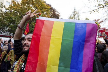 Demo für Kobane in Wedding, Berlin