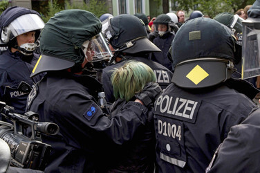 Demonstrationen gegen Räumung der besetzten Gerhart-Hauptmann-Schule, Berlin