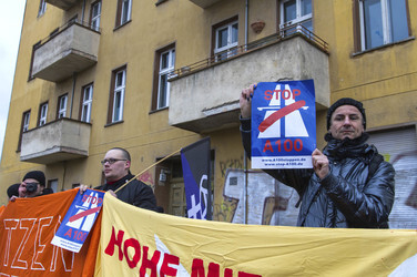 Demo gegen die Zwangsräumung der Beermannstraße sowie den Ausbau der A100, Berlin