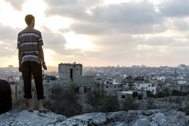 Die Aussicht auf Gaza City im Gazastreifen