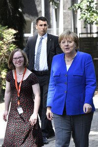Angela Merkel besucht Caritas Zentrum in Köln