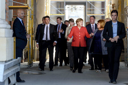 Angela Merkel emfpängt Emmanuel Macron in Berlin