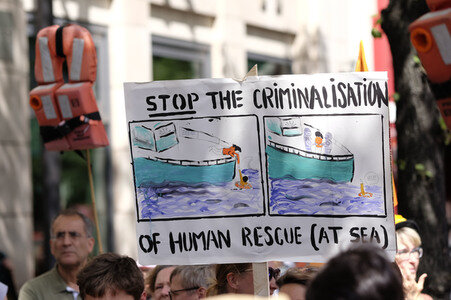Demonstration für Seenotrettung auf dem Mittelmeer in Berlin