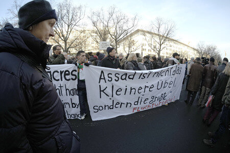 Protestkundgebung gegen russischen Militäreinsatz in Syrien in Berlin