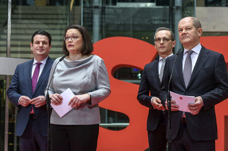 Pressekonferenz zur Vorstellung der Minister der SPD in der zukünftigen Regierung in Berlin