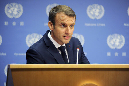 UN-Pressekonferenz  mit Emmanuel Macron in New York