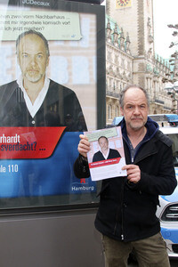 Plakatkampagne der Polizei mit Marek Erhardt in Hamburg