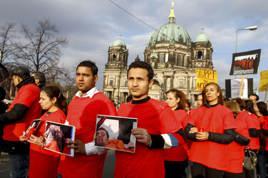 Gedenkdemo für die vom IS ermordeten ägyptischen Christen, Berlin