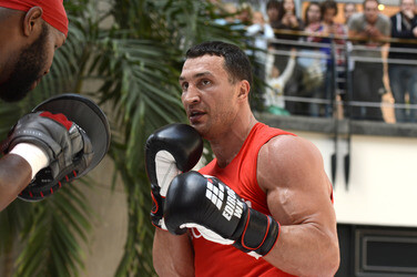 Wladimir Klitschko trainiert im Einkaufszentrum, Oberhausen
