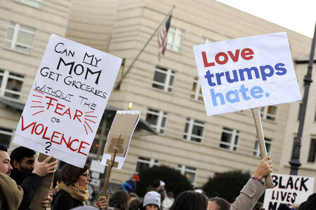Protest gegen Donald Trump in Berlin