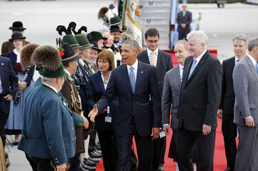Ankunft von Präsident Barack Obama in München