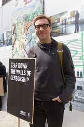 Bildtermin von Amnesty International zum Thema Meinungsfreiheit in Berlin