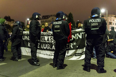 Demonstration am Kreuzberger Oranienplatz, Berlin