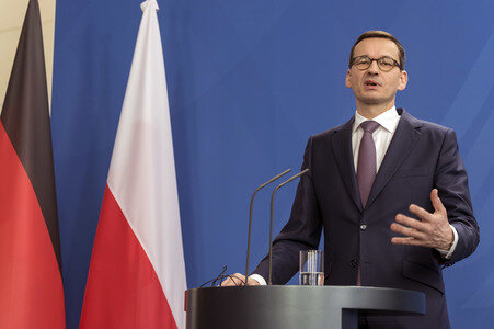 Pressekonferenz mit Angla Merkel und Mateusz Morawiecki in Berlin