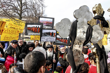 Gedenkdemo für die vom IS ermordeten ägyptischen Christen, Berlin