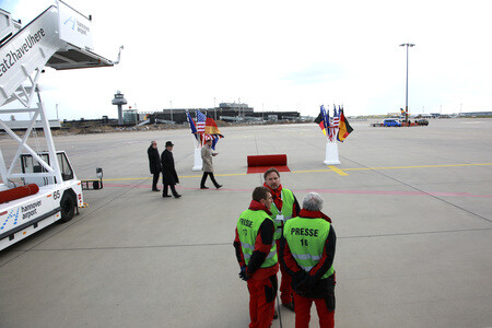 Ankunft von Barack Obama auf dem Flughafen Hannover-Langenhagen