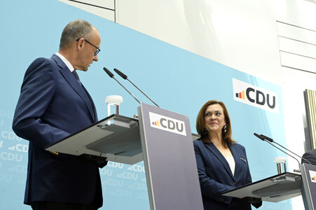 Pressekonferenz mit Friedrich Merz in Berlin
