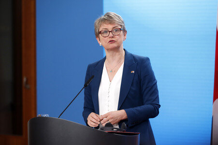Pressekonferenz mit Johann Wadephul und Yvette Cooper in Berlin