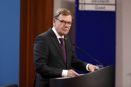 Pressekonferenz mit Johann Wadephul und Yvette Cooper in Berlin