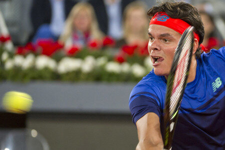 Tennis Match Novak Djokovic vs Milos Raonic in Madrid