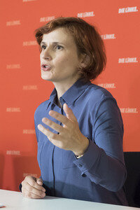 Pressekonferenz von Katja Kipping in Berlin
