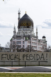 Proteste gegen Pegida Demonstration, Dresden