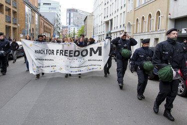 Demonstration am Oranienplatz, Berlin