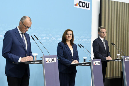 Pressekonferenz mit Friedrich Merz in Berlin