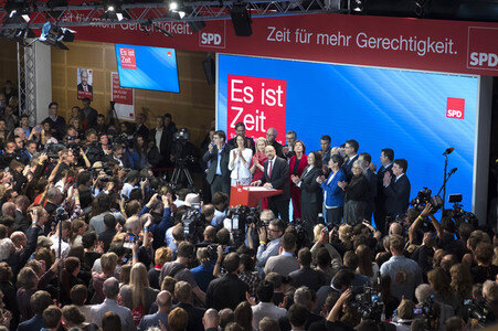 Bundestagswahlabend bei der SPD in Berlin