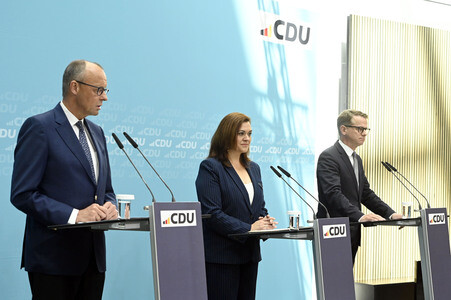Pressekonferenz mit Friedrich Merz in Berlin