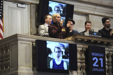 Fall Out Boy Ring läuten die NYSE Schlussglockell, New York