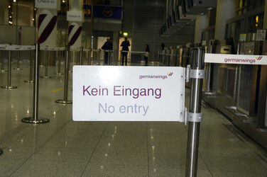 Flughafen Düsseldorf nach Flugzeugunglück