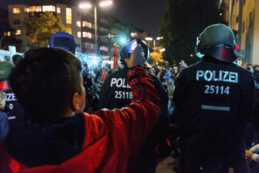 Demo für Kobane in Wedding, Berlin