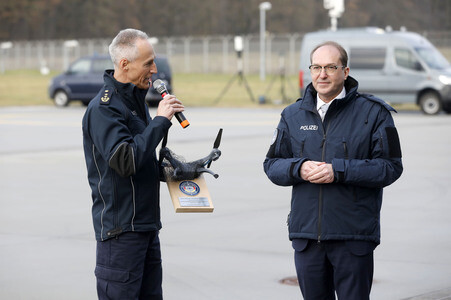 Indienststellung der Drohnenabwehreinheit der Bundespolizei in Ahrensfelde