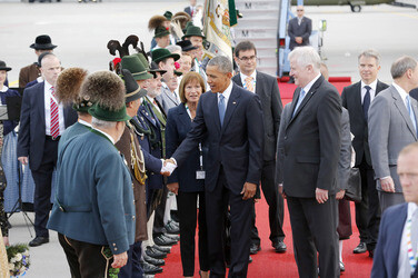 Ankunft von Präsident Barack Obama in München
