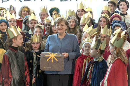 Angela Merkel empfängt die Sternsinger in Berlin
