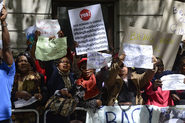 Protest gegen die Entführung von über 200 nigerianischen Mädchen, London