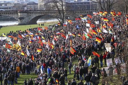 Pegida Großkundgebung in Dresden