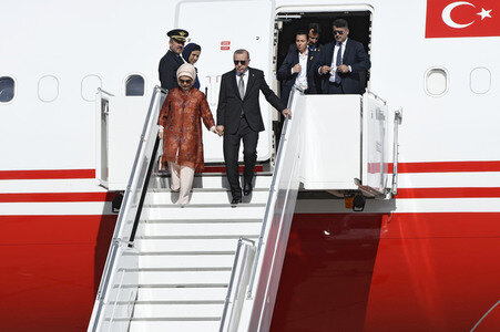 Ankunft von Präsident Erdogan am Flughafen Köln Bonn