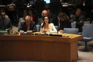 Angelina Jolie bei einer Sitzung des UN-Sicherheitsrates, New York