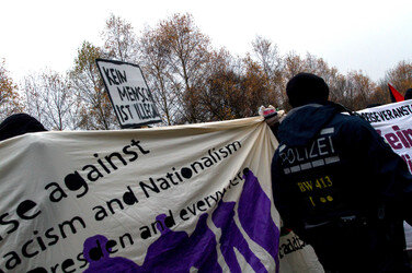 Gegen-Demo in Schneeberg