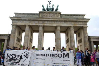 Refugees Demonstration vom Pariser Platz zum Kanzleramt, Berlin