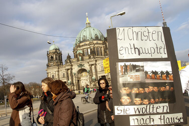 Gedenkdemo für die vom IS ermordeten ägyptischen Christen, Berlin