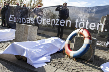 Campact-Aktion 'Europas Grenzen töten', Berlin