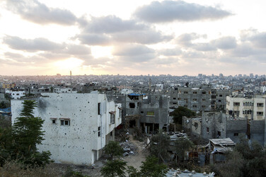 Die Aussicht auf Gaza City im Gazastreifen