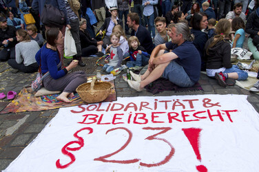 Demonstrationen gegen Räumung der besetzten Gerhart-Hauptmann-Schule, Berlin
