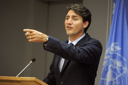 UN-Pressekonferenz  mit Justin Trudeau in New York